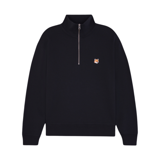 MM00314KM0001-P199 Maison Kitsune Zip-Up Sweatshirt Black