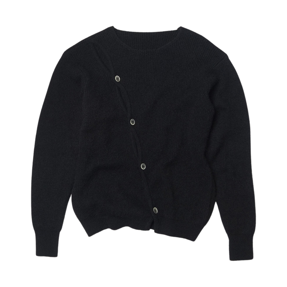 자크뮈스 르 가디건 포 어시메트릭 가디건 블랙(Jacquemus Le Cardigan Pau Asymmetric Cardigan Black) - 1