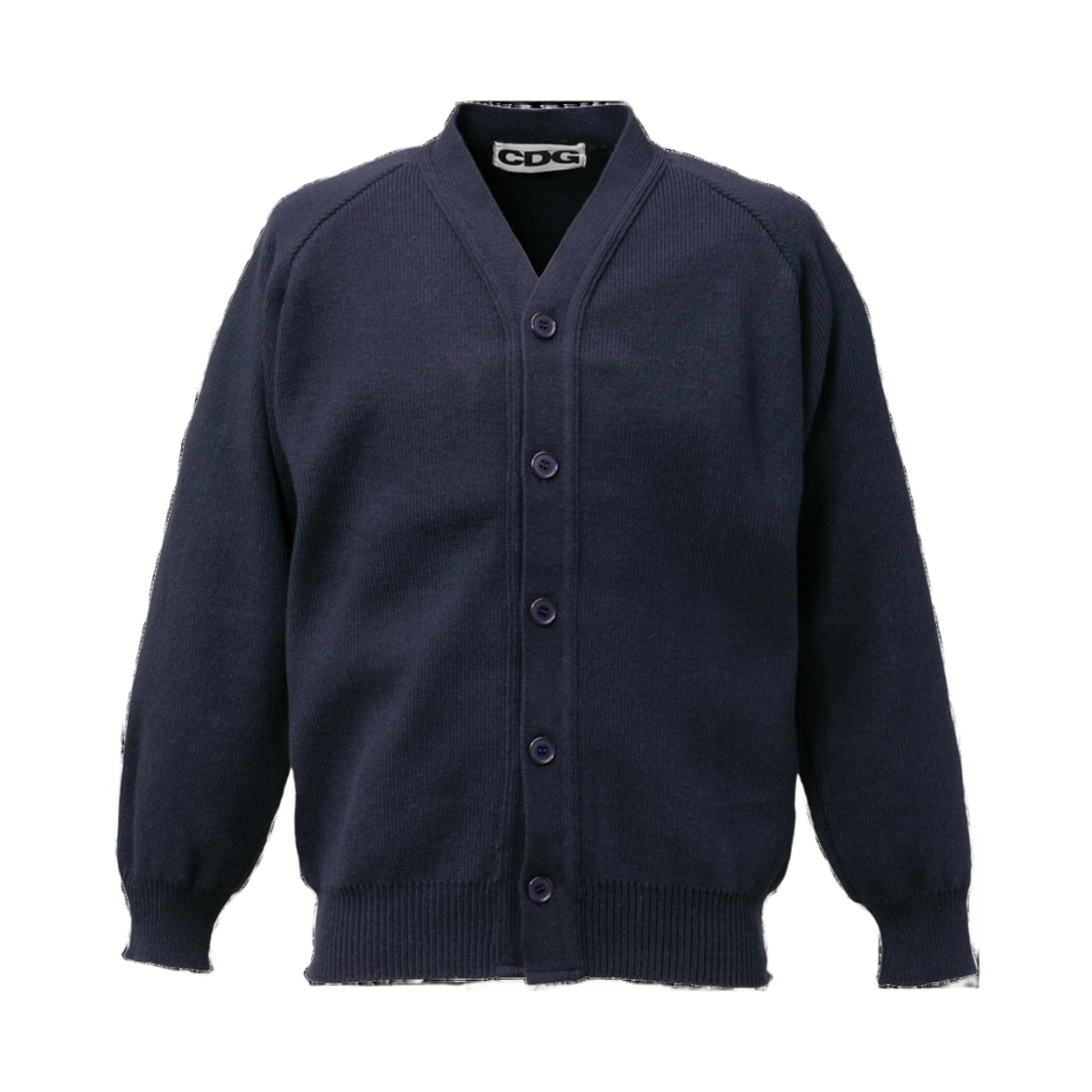SZ-N010-051-2 CDG V-Neck School Cardigan Navy