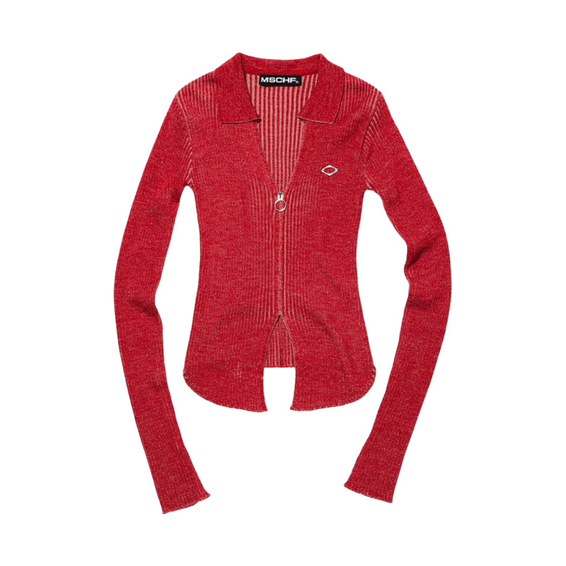 (W) 미스치프 니티드 투톤 셔츠 레드 베이지((W) Mischief Knitted Two Tone Shirt Red-Beige) - 1