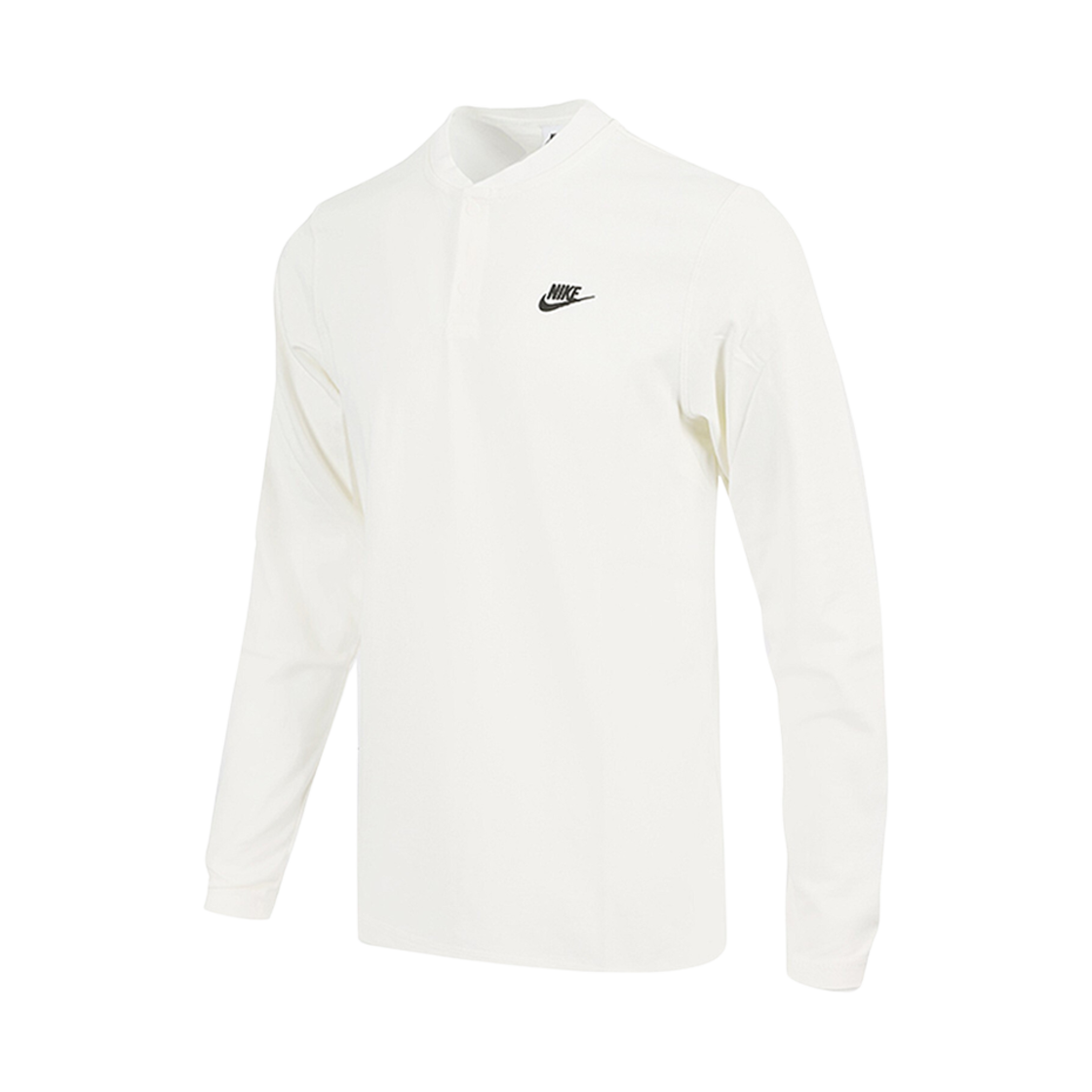 FZ6631-133 Nike Club Long Sleeve Henley Sail Black - Asia