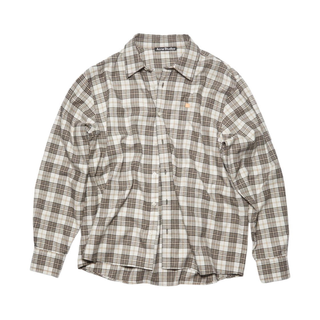 CB0062-AYT Acne Studios Flannel Check Button-Up Shirt White Black