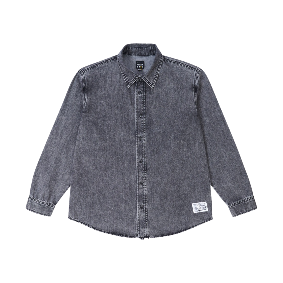 4F08SH56 RYUL+WAI: Denim Stone Washing Basic Shirts Grey