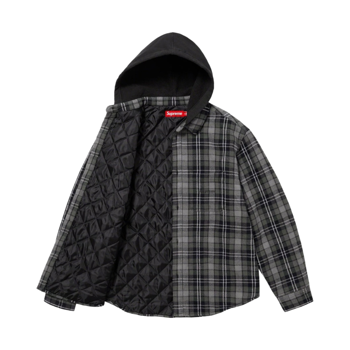 슈프림 타탄 플란넬 후드 셔츠 블랙 - 23FW(Supreme Tartan Flannel Hooded Shirt Black - 23FW) - 2