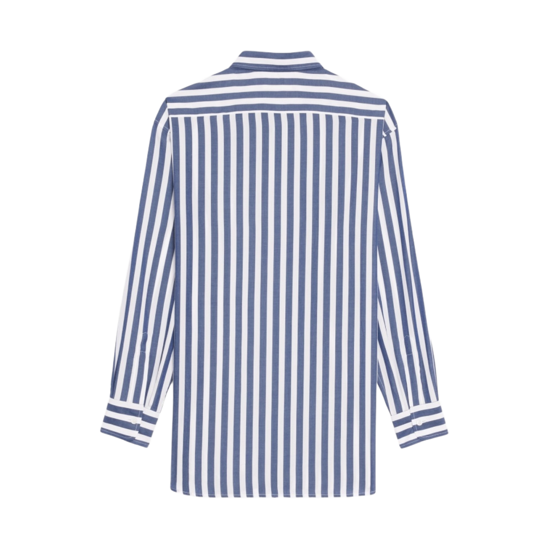 (W) 셀린느 스트라이프 패브릭 보이프렌드 셔츠 블랑 블루 네이비((W) Celine Boyfriend Shirt in Striped Fabric Blanc Bleu Navy) - 2