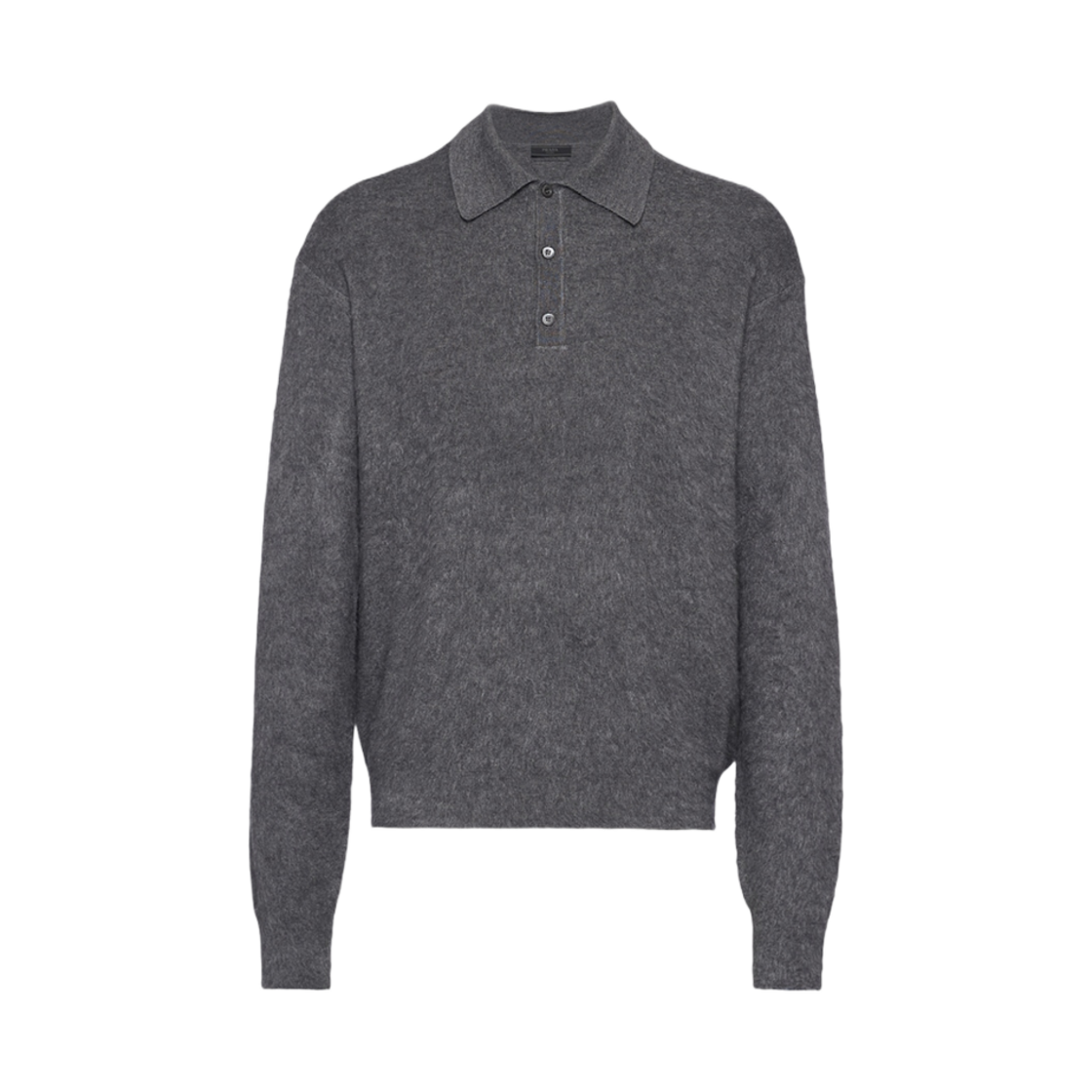 UMB696-13BP-F0031 Prada Cashmere Silk Polo Sweater Grey