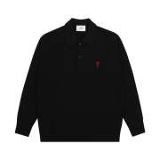 AMI de Coeur Wool Polo Black