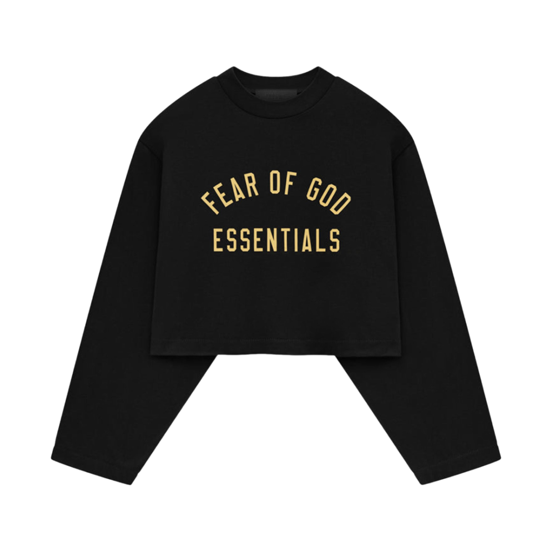 125BT245670FW (W) Essentials Tri-Blend Cropped Long Sleeve T-Shirt Black - 24FW