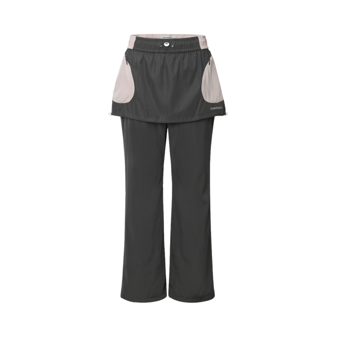(W) 쓰리타임즈 밀키 스커트팬츠 차콜((W) Threetimes Milky Skirt-Pants Charcoal)