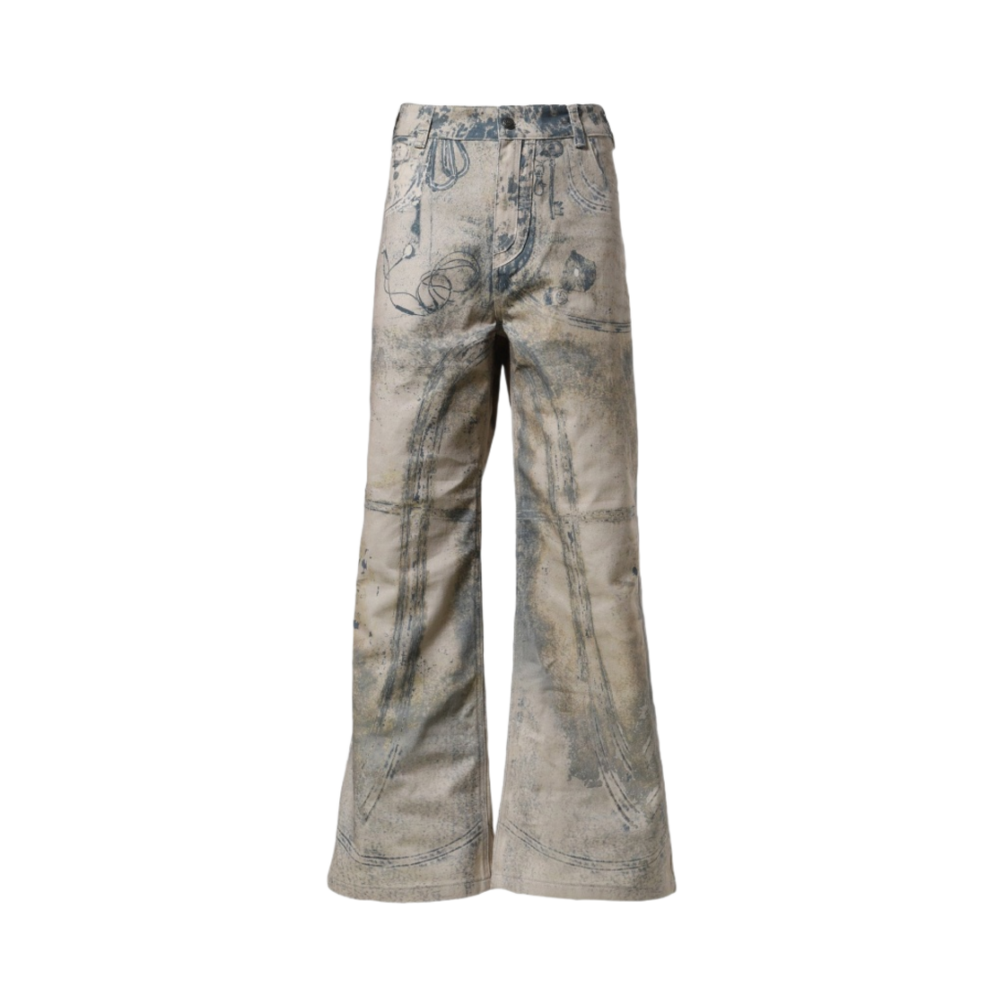 - No/Faith Studios Printed Denim Printed Denim Beige