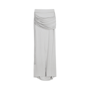 OJOS Layering Draped Maxi Skirt Warm Grey