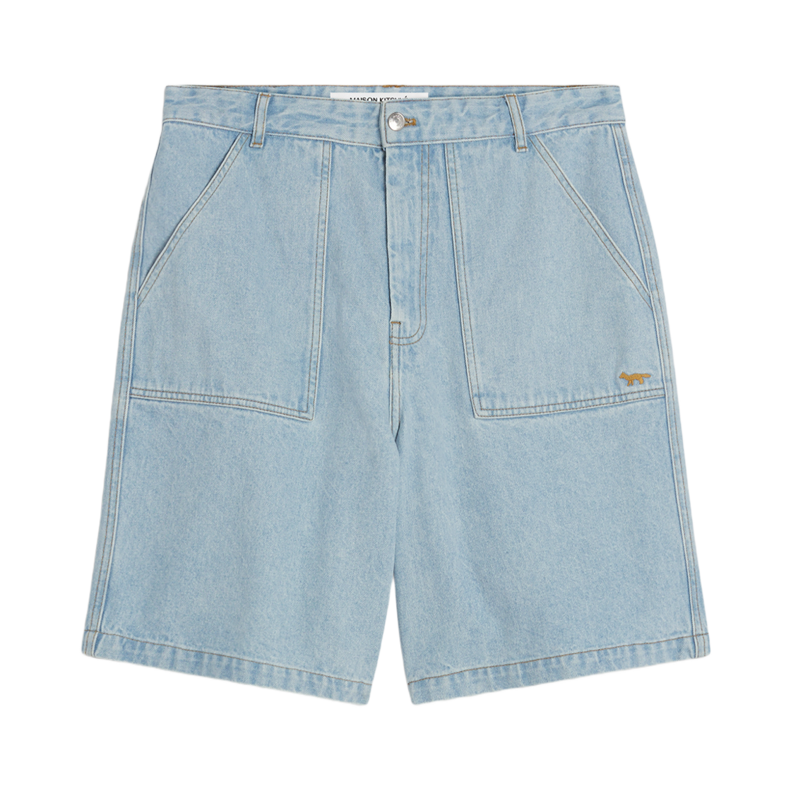OM01403WD4009-0203 Maison Kitsune Denim Workwear Shorts Light Wash