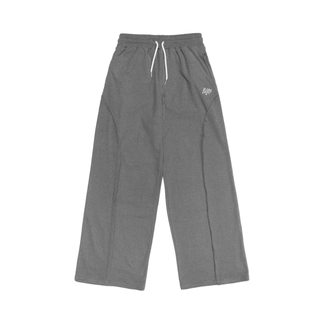 키지코 스트라이프 스웻팬츠 그레이(KIJIKO Stripe Sweat Pants Gray)