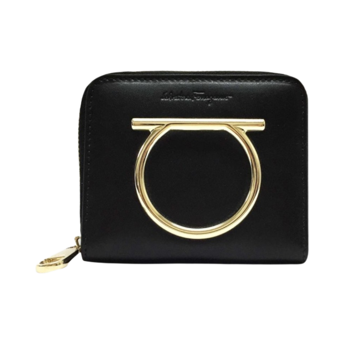 페라가모 간치니 집 어라운드 지갑 블랙(Ferragamo Gancini Zip Around Wallet Black) - 1