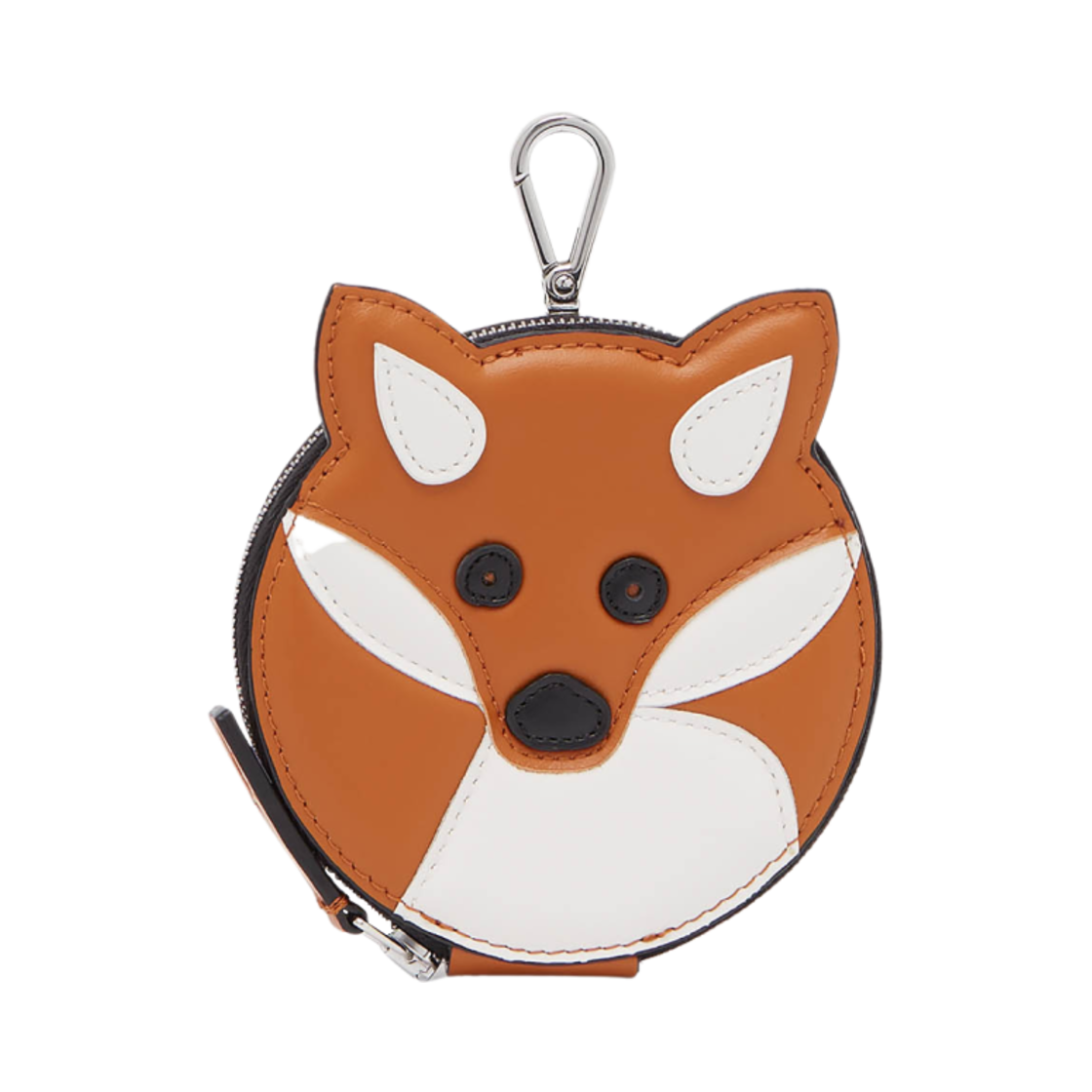 JU05329LC0029-P860 Maison Kitsune Fox Head Coin Purse with Hook Fox