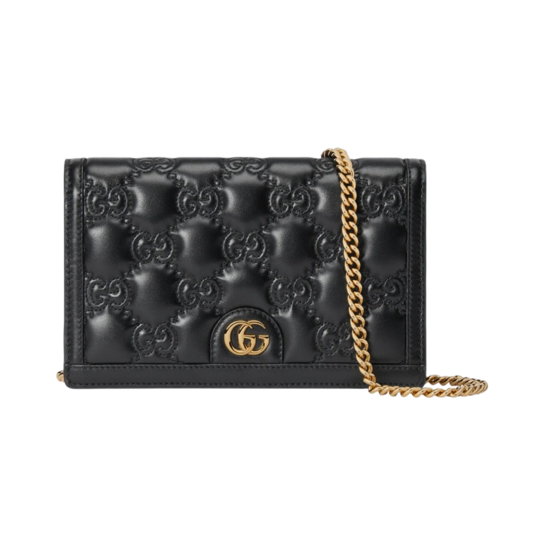 구찌 GG 마틀라세 체인 지갑 블랙(Gucci GG Matelasse Chain Wallet Black) - 1