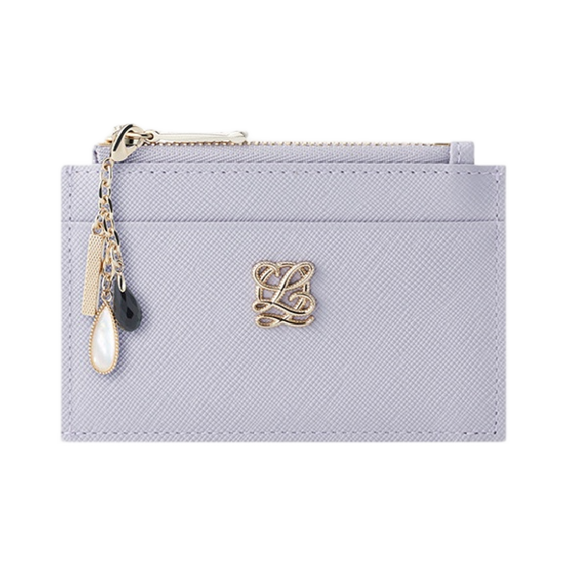 LLSP3FM09FI1PU0171 Louis Quatorze Mini Zip Card Case with Charm Purple