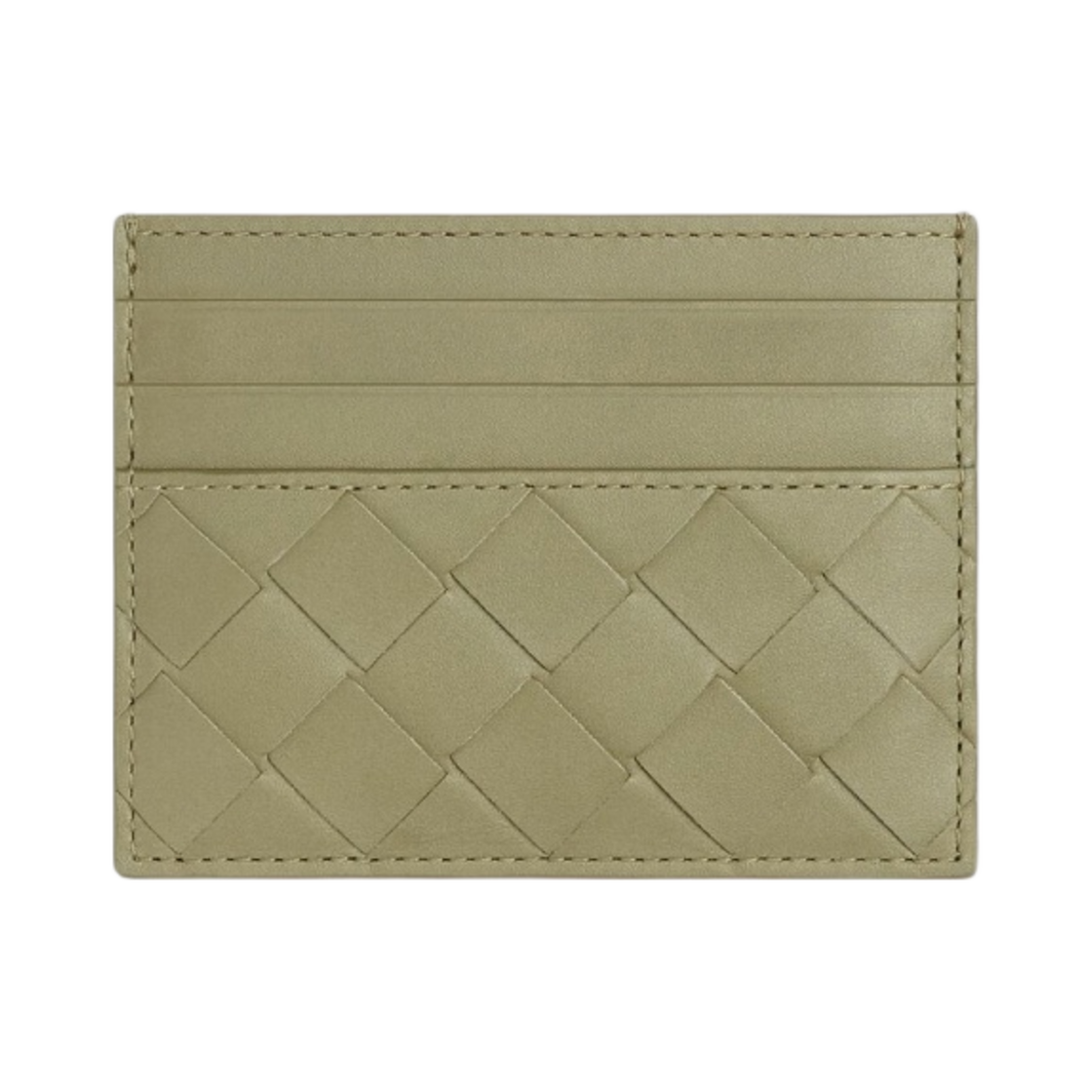 731956VCPQ32919 Bottega Veneta Intrecciato Credit Card Case Travertine