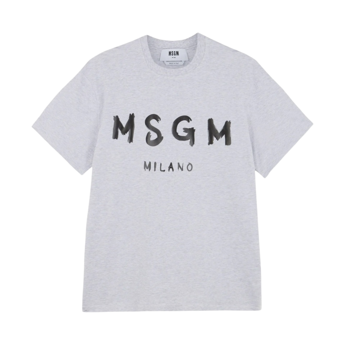 엠에스지엠 브러쉬드 로고 코튼 티셔츠 그레이(MSGM Cotton T-Shirt with Brushed Logo Grey)