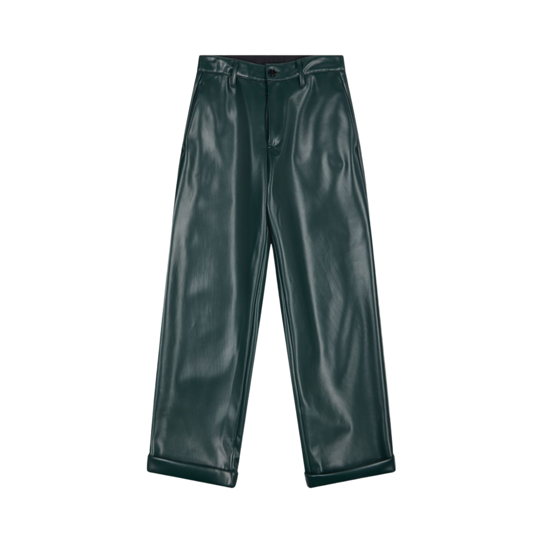 S62KB0133S60352650 (W) MM6 Maison Margiela Faux leather Trousers Petrol Green
