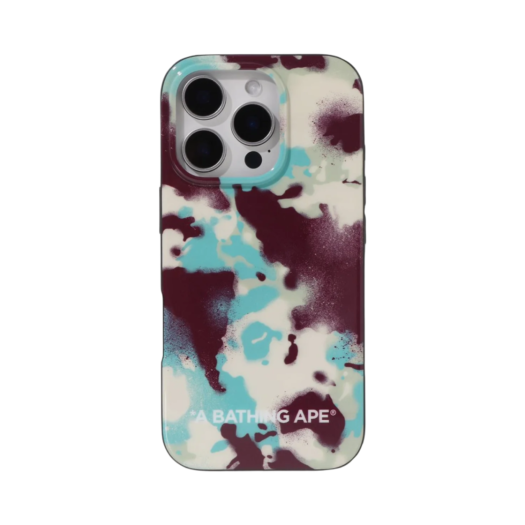 0ZXECM060821O BAPE Map Camo iPhone 16 Pro Case Multi