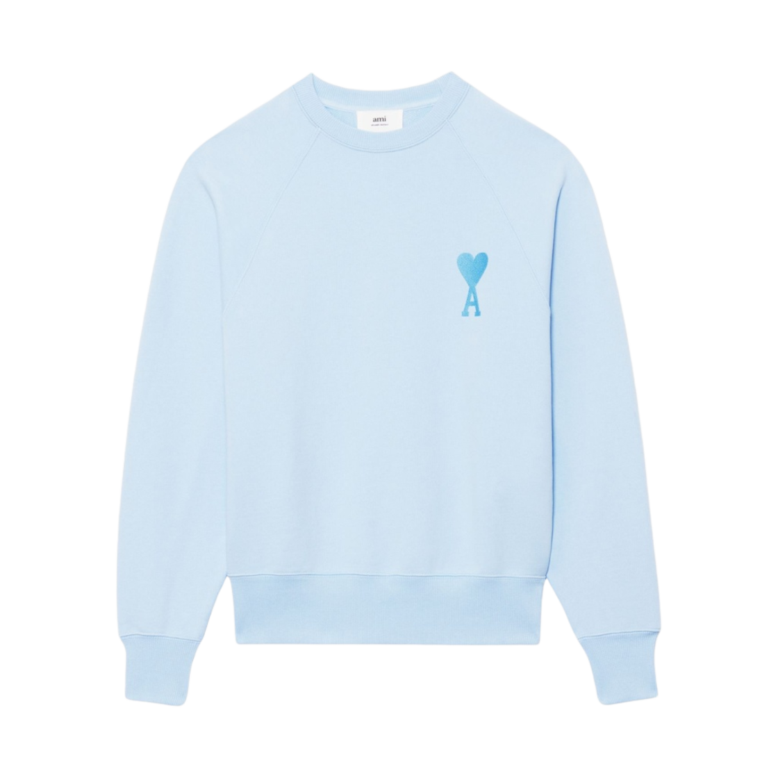 E22USW002-747-450 AMI de Coeur Tone-On-Tone Sweatshirt Sky Blue - 22SS