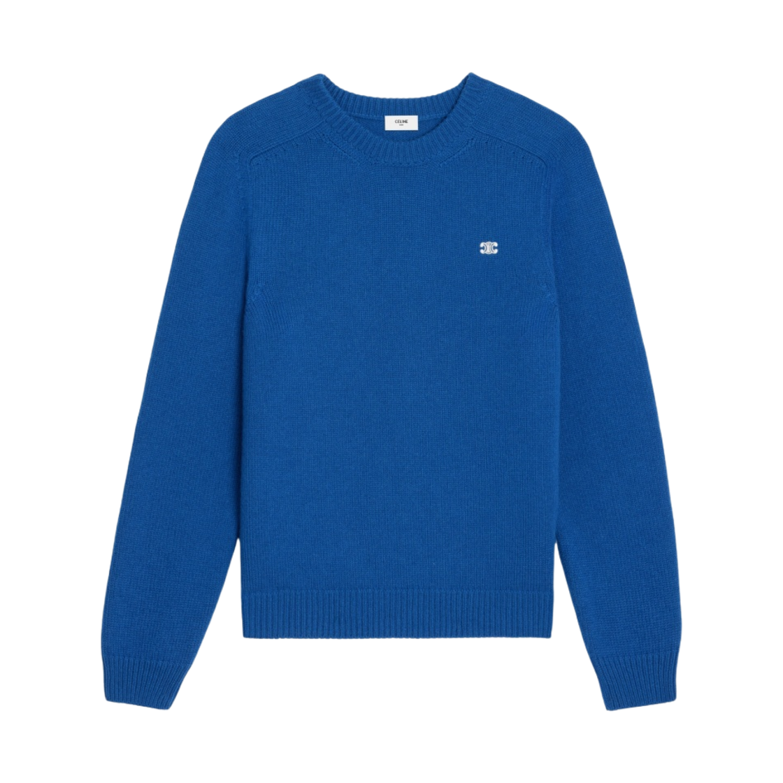 셀린느 캐시미어 울 크루넥 트리옹프 스웨터 로얄 블루(Celine Crew Neck Triomphe Sweater in Cashmere Wool Royal Blue) - 1