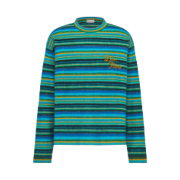 Dior x Denim Tears Dior Tears Sweater Brushed Knit Cotton Mohair and Alpaca Blend Blue Yellow