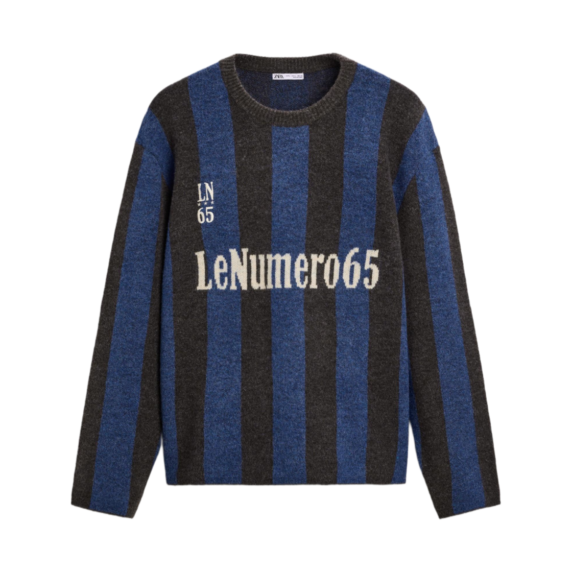 자라 텍스쳐드 스트라이프 스웨터 블루(Zara Textured Stripe Sweater Blue)