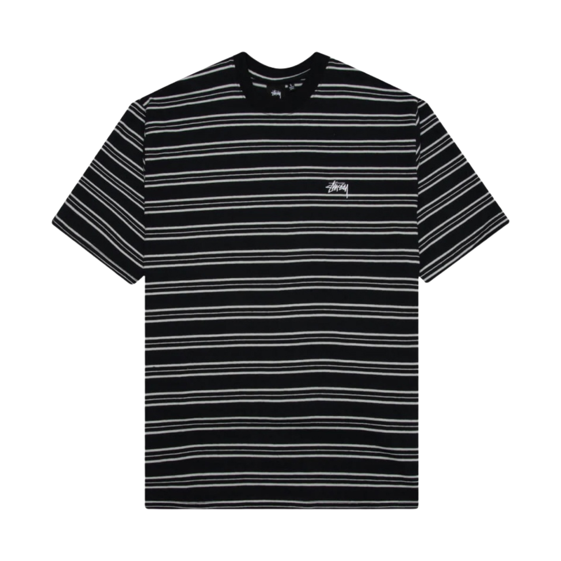 스투시 헨리 스트라이프 크루넥 티셔츠 블랙(Stussy Henry Striped Crew T-Shirt Black) - 1