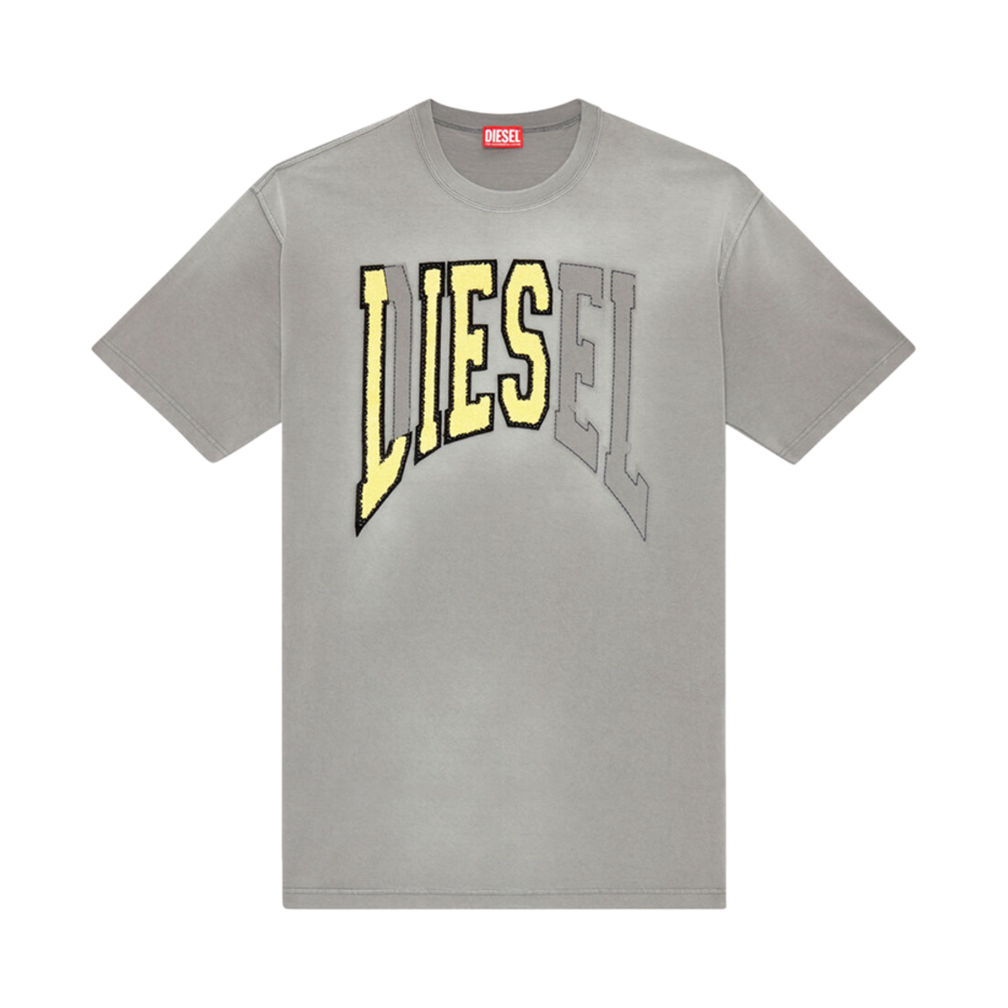 디젤 T-워시-N 오버사이즈 티셔츠 디젤 라이즈 로고 그레이