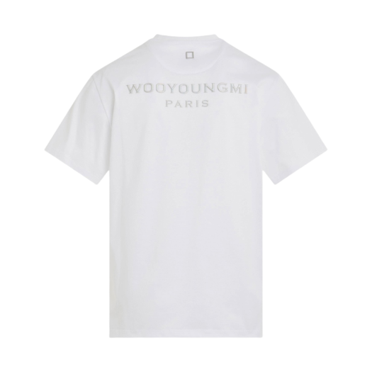 Wooyoungmi Metallic Embossed Back Logo T-Shirt White - 24SS