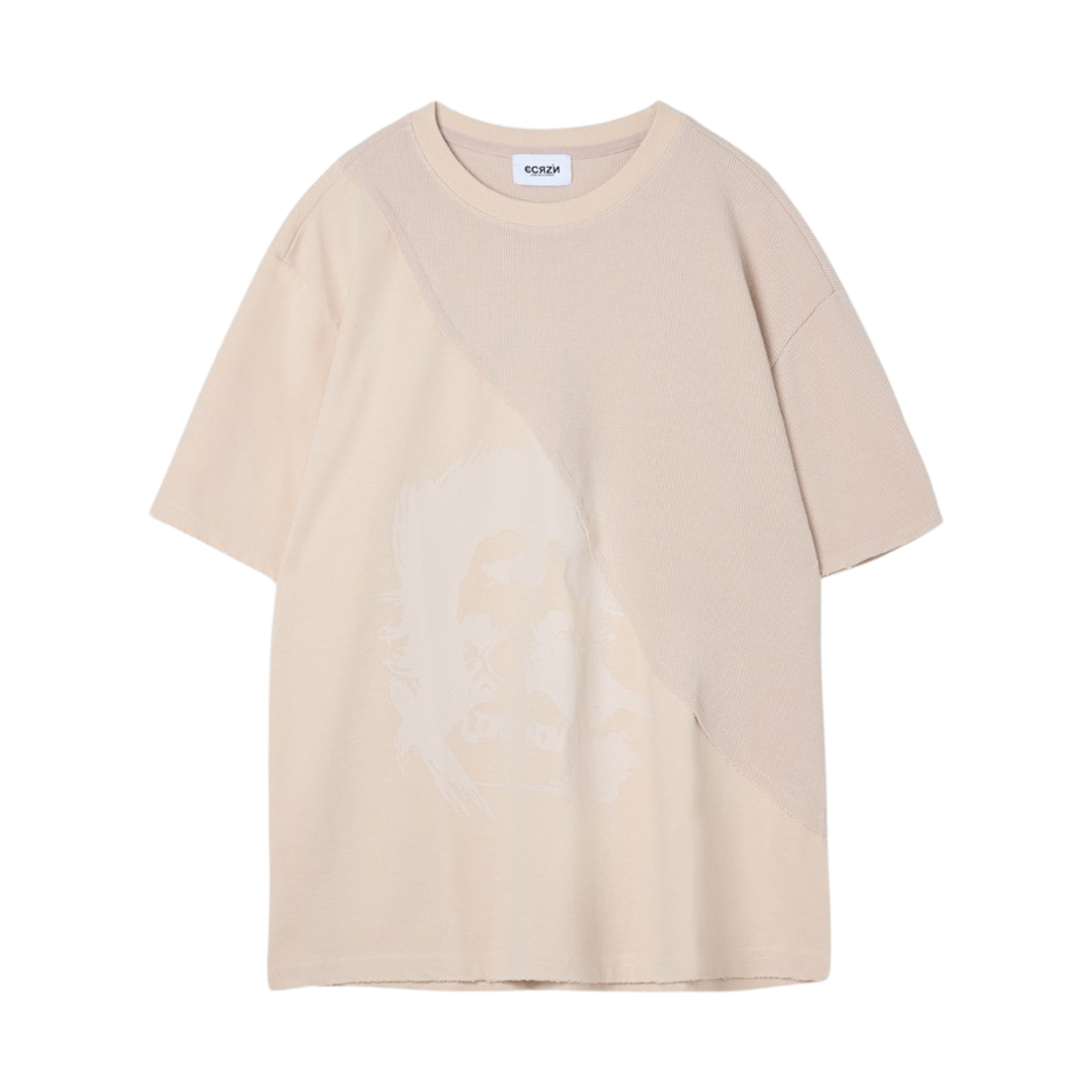 에크라손 오버핏 배색티셔츠 베이지(Ecrzn Incision Over Fit T-Shirts Beige)