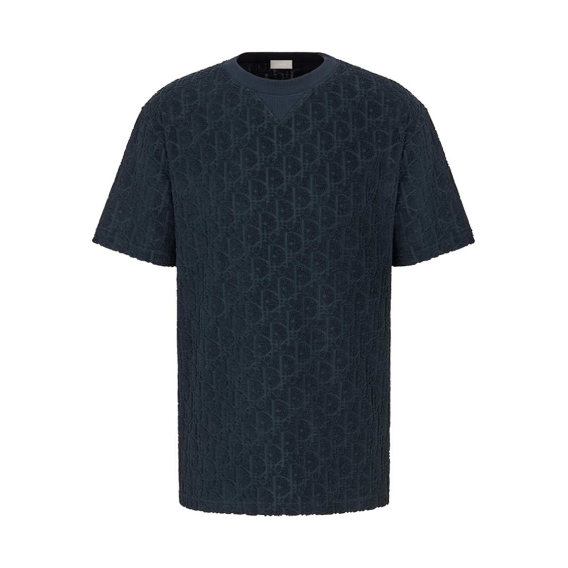 디올 오블리크 릴렉스핏 티셔츠 네이비 블루 테리 자카드(Dior Oblique Relaxed-Fit T-Shirt Navy Blue Terry Jacquard)
