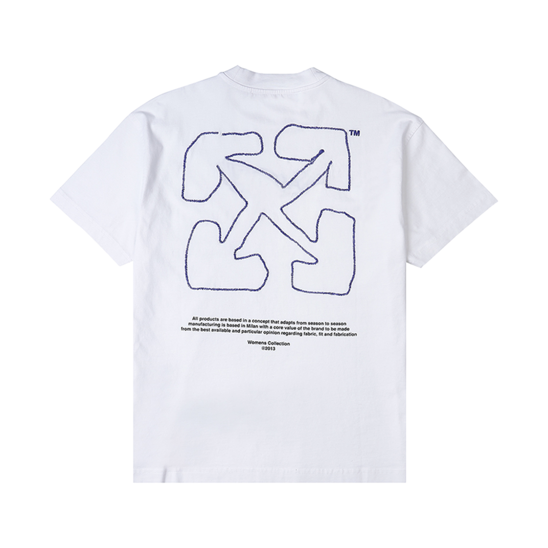 OWAA089S23JER0070137 (W) Off-White Sketch Logo Cotton T-Shirt White Purple