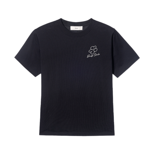 UDTS5B130BK_M_ Dunst Unisex Drawing Bloom Logo T-Shirt Black