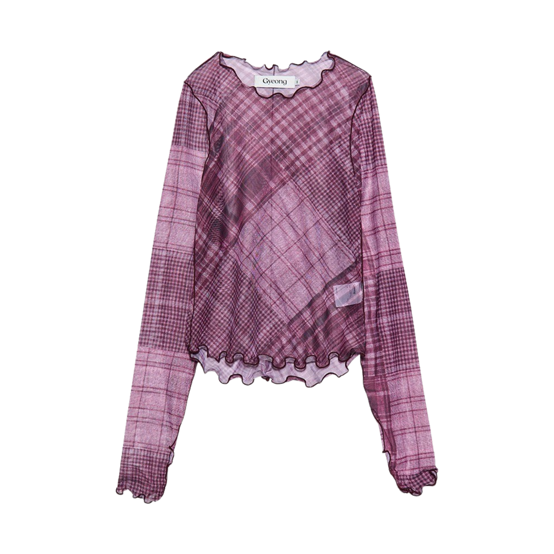 GY41CM05PC Gyeong Check Mesh Top Pink Check