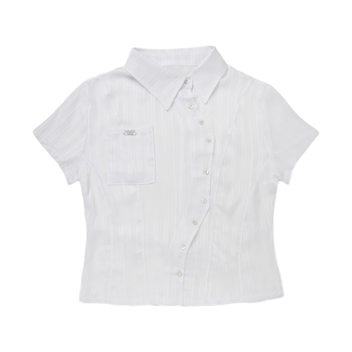 엘프엘프엘프 아카이브스 어시메트릭 스트라이프 셔츠 화이트(Elfelfelf Archives Asymmetric Stripe Shirts White)