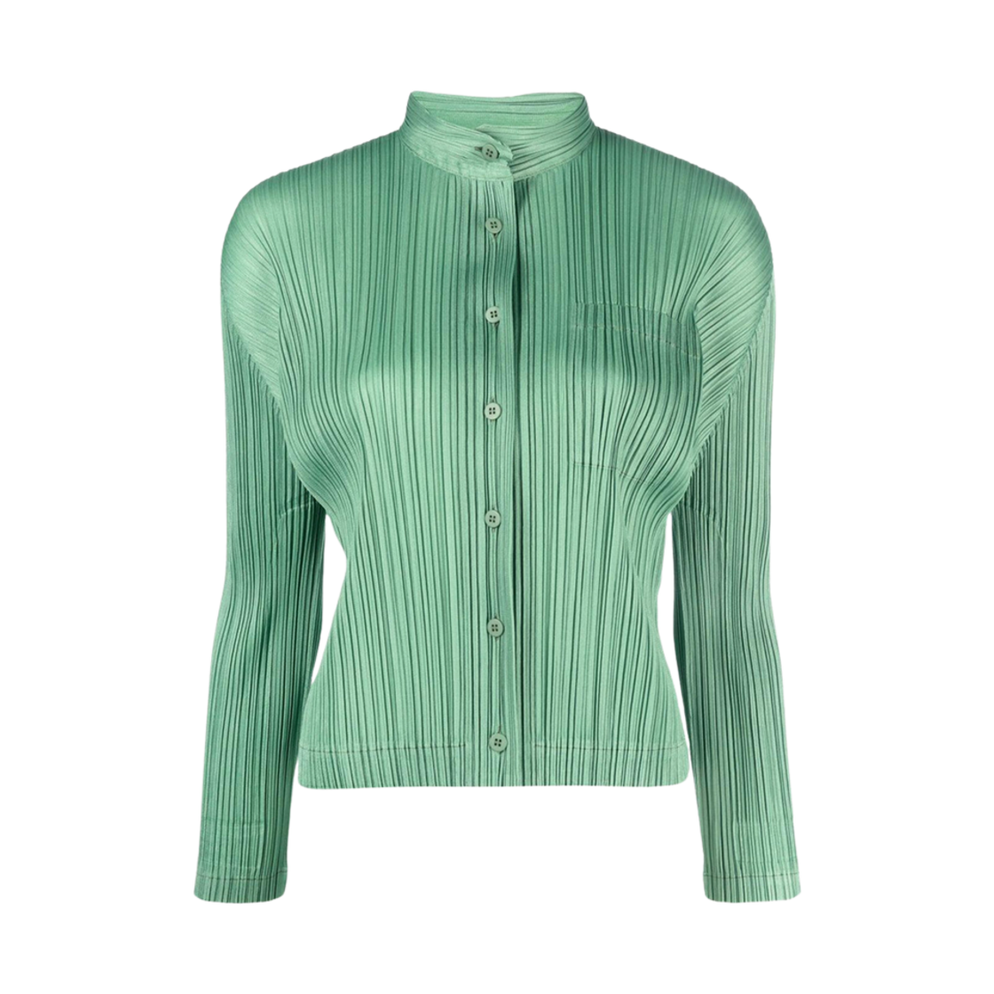 JJ123-64 (W) Pleats Please Issey Miyake MC February Top Steel Green
