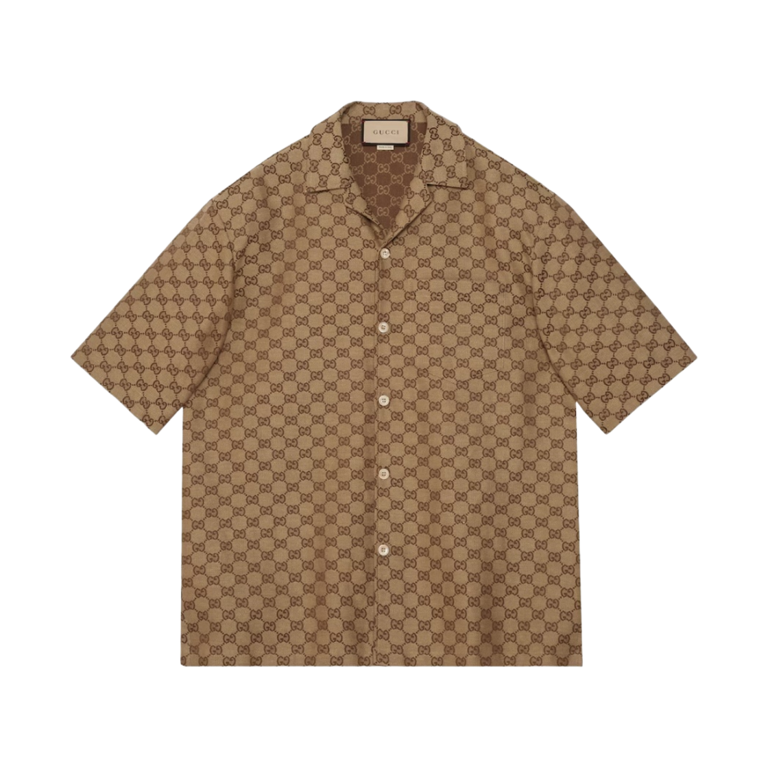 742707-ZAM7G-2580 Gucci GG Linen Shirts Camel Ebony