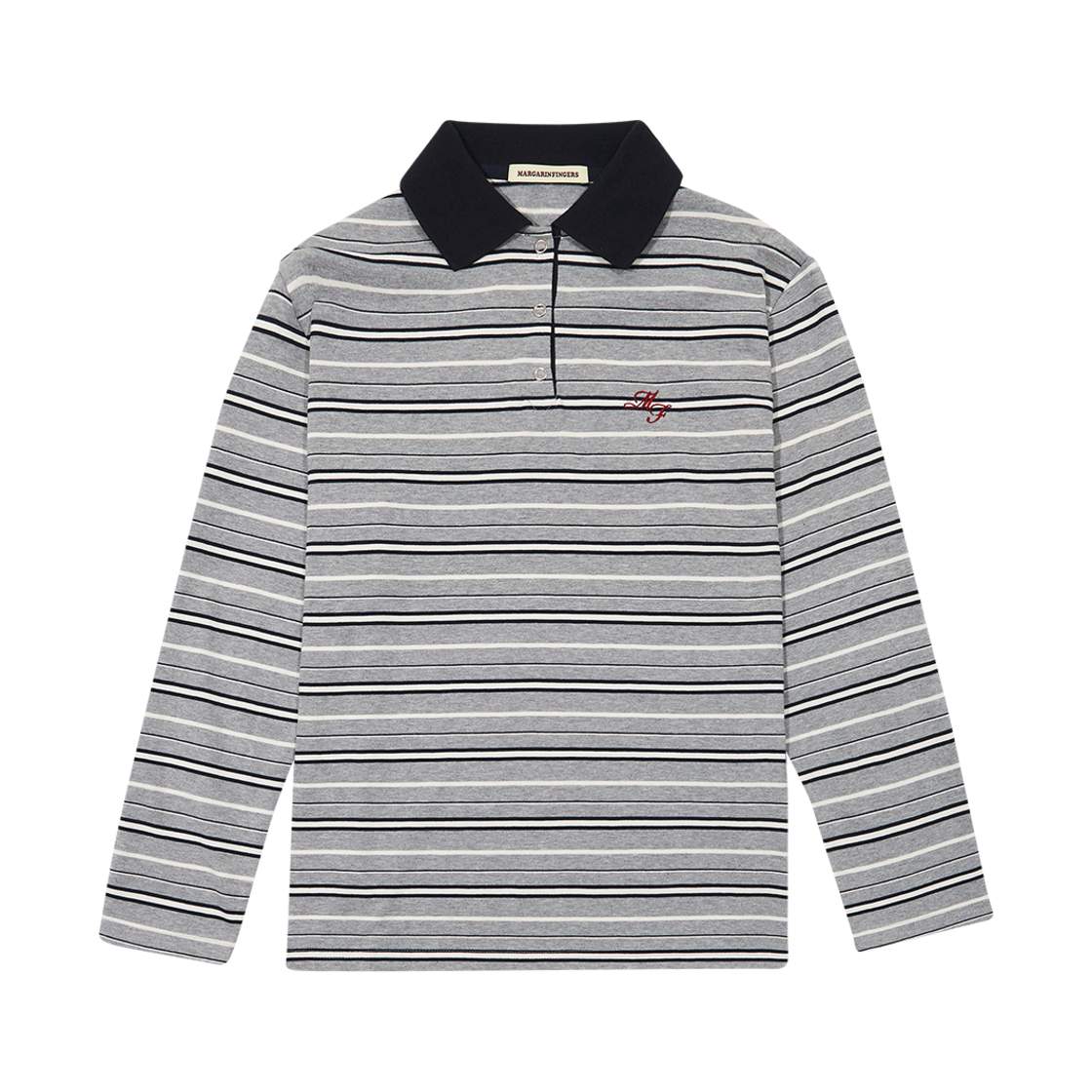 마가린핑거스 스트라이프 피케 셔츠 그레이