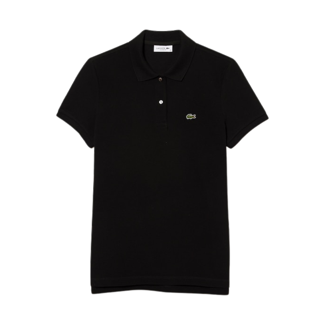 (W) 라코스테 레귤러 핏 서플 쁘띠 피케 폴로 셔츠 블랙((W) Lacoste Egular Fit Supple Petit Pique Polo Shirt Black)