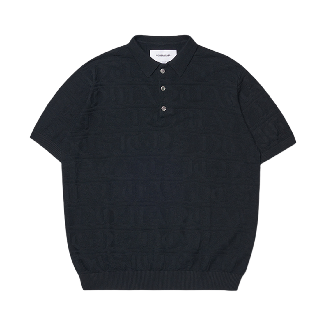 노매뉴얼 자카드 폴로 셔츠 블랙