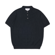 NOMANUAL Jacquard Polo Shirt Black