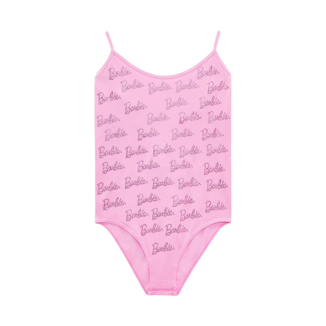 (W) 자라 x 바비 매텔 라인스톤 바디수트 핑크((W) Zara x Barbie Mattel Rhinestone Bodysuit Pink) - 1