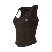 HDEX Womens Round Cover Stitch Tank Top Brown