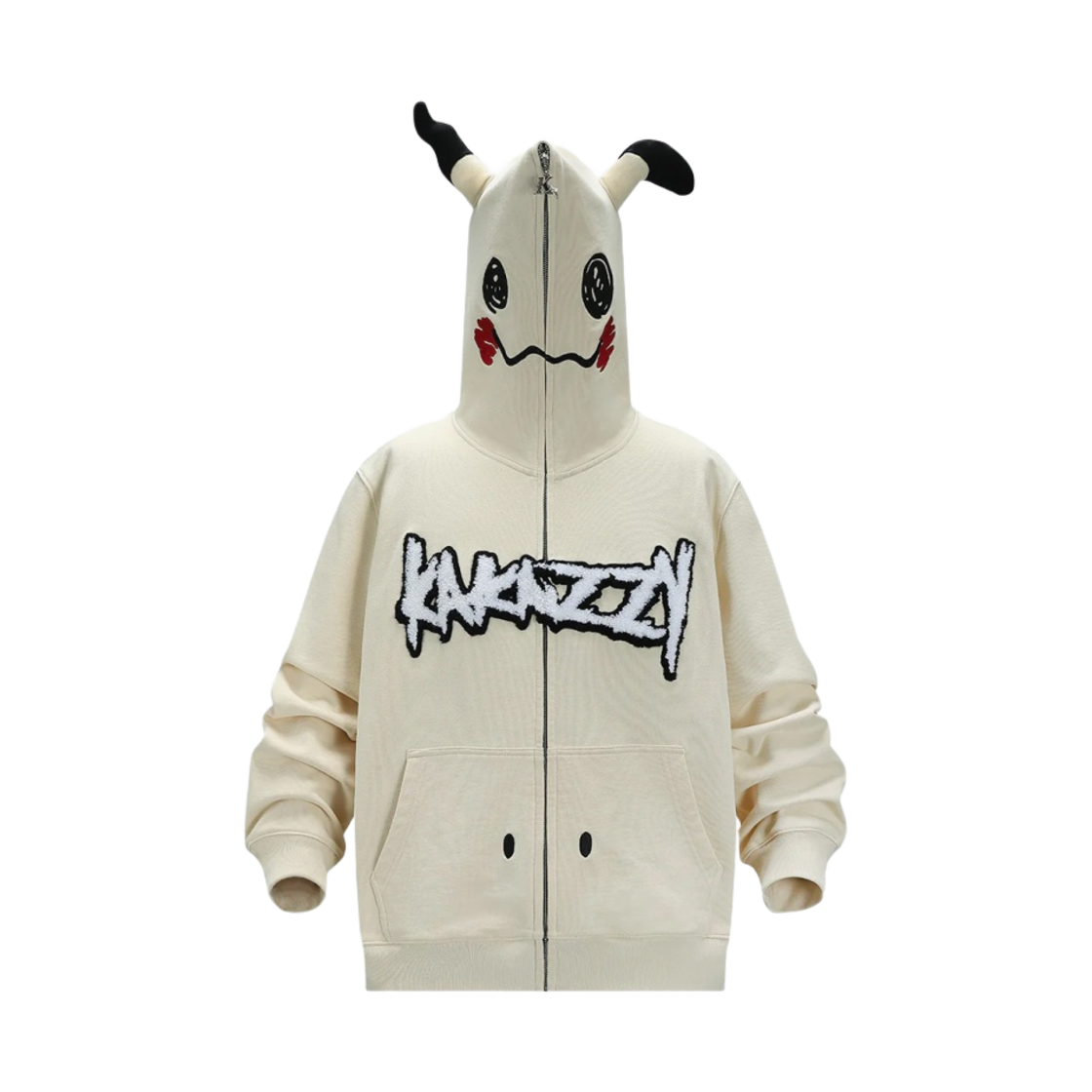- Kakazzy Full Zip Hoodie Pokemon Mimikyu Light Khaki