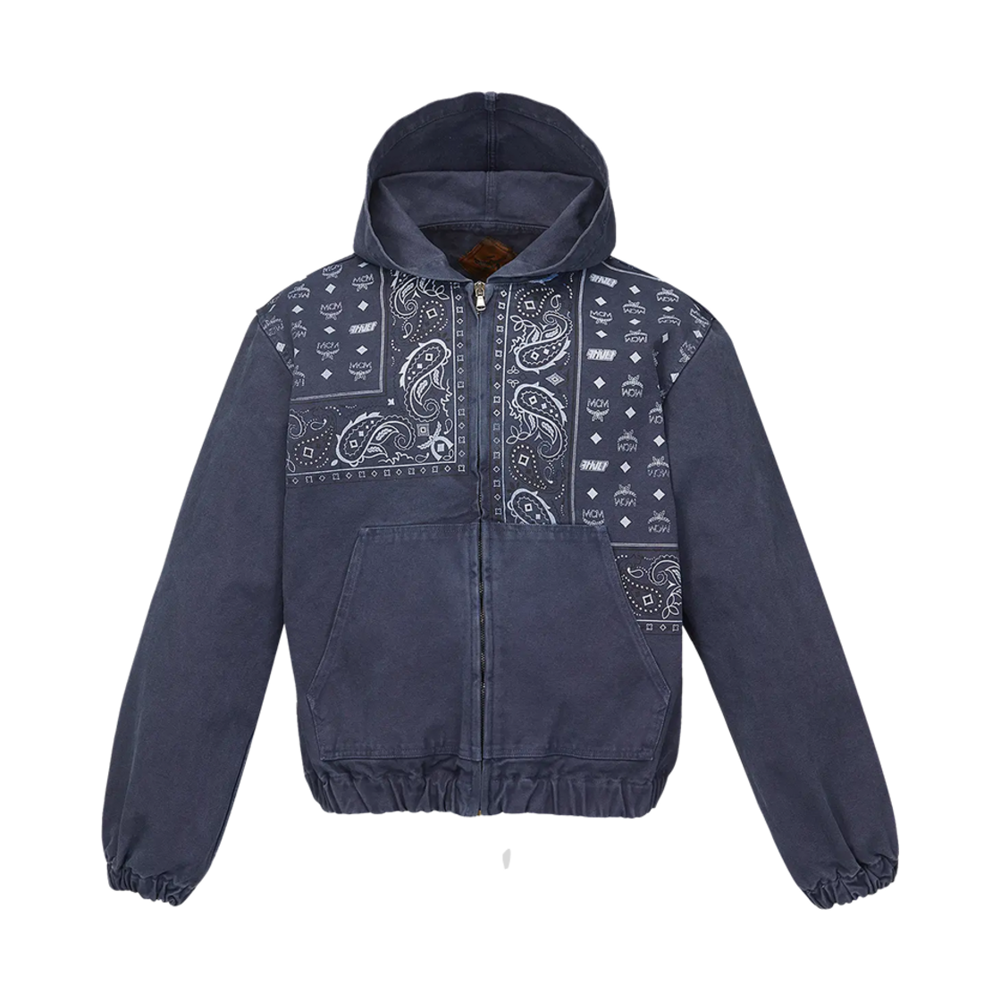 MCM x 카시나 코튼 옥스포드 후드 집업 워시드 네이비(MCM x Kasina Cotton Oxford Zip Up Hoodie Washed Navy)