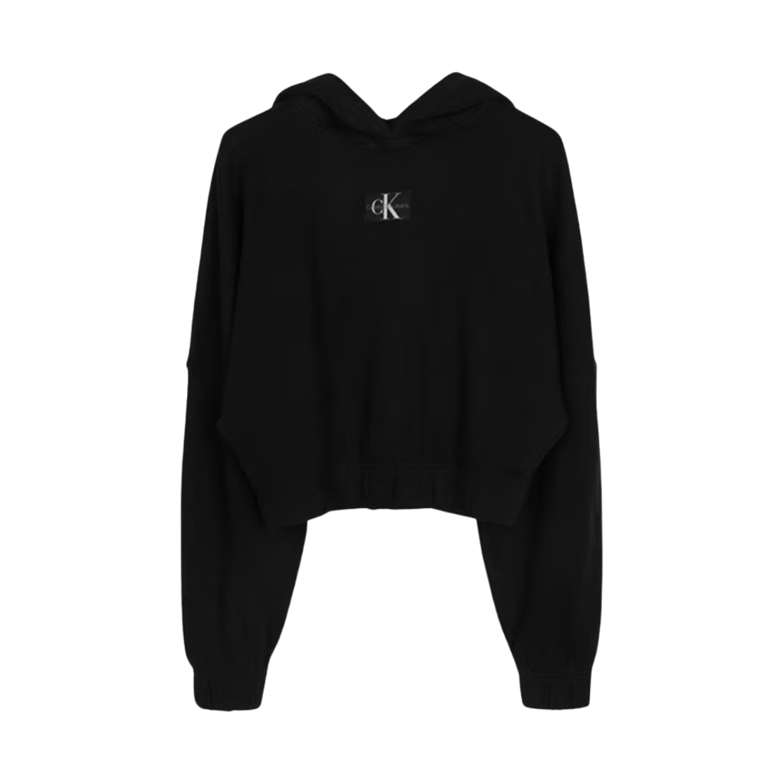 (W) 캘빈 클라인 모노그램 크롭 후드 CK 블랙((W) Calvin Klein Monogram Cropped Hoodie CK Black)