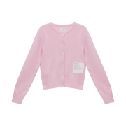 (W) Matin Kim Typo Patch Round Cardigan Pink